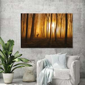 Affiche abstraite de cerf dans la forêt de Stefan Miron, imprimée numériquement sur porcelaine cristalline, peinture décorative d'animaux pour la maison - Product Image 5