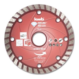 Disco de Diamante RED LINE DIAMANT 797140 de 115 mm para Amoladora Turbo KWB, Producto Abrasivo - Product Image 1