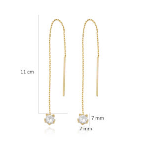 Boucles d'oreilles à motif Animal chat mignon, bijoux en argent Sterling 925, fabrication artisanale turque, vente en gros - Product Image 2