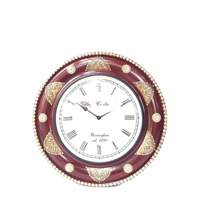 Horloge murale de luxe à prix abordable, style antique géométrique, imitation bois, analogique, mécanique, industrielle, avec logo personnalisé - Product Image 1