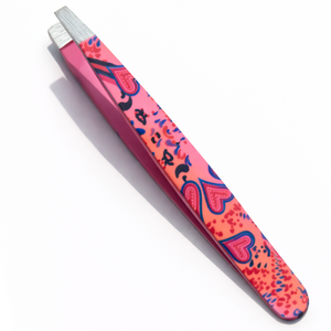 Pinza de Cejas Profesional de Acero Inoxidable con Punta Inclinada, Antiestática, Ligera, Duradera, de Primera Calidad, con Diseño Colorido - Product Image 1