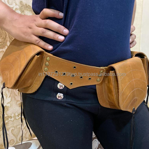 De cuero de bolsillo de cinturón de cadera bolsa de paquete de la cintura de cuero Unisex de la cintura de bolsillo cinturones - Product Image 3