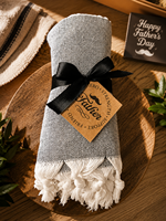 Coffret Cadeau de Luxe Artisanal pour la Fête des Pères Incluant une Serviette Peshtemal en Coton Turc, un Savon Naturel et une Pierre Ponce
