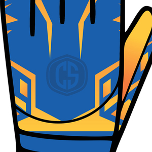 Blue and Orange Negative Cut Goalkeeper <b>Gloves</b> with 3D <b>Silicone</b> Injected Punch Zone Design and High-Grip Latex Palm - Product Image 5