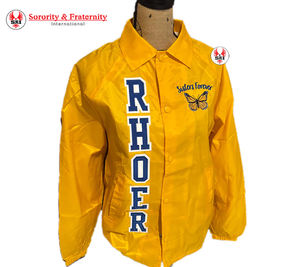 Veste de coach pour femmes avec broderie de la sororité Sigma Gamma Rho |   Veste à Ligne Croisée Personnalisée pour Femmes Brodée de la Sororité SGRho - Product Image 1