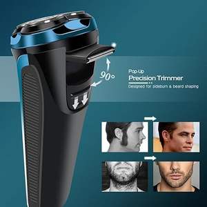 Afeitadora Eléctrica Blau Mini para Hombre, Triple Cuchilla, IPX7 Impermeable, Uso en Seco o Húmedo, Afeitadora Facial o Rotatoria de Repuesto - Product Image 2