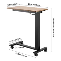 Table d'appoint rectangulaire OEM avec roulettes pivotantes, bureau pour ordinateur portable réglable en hauteur et en angle pour la maison, le bureau et l'étude