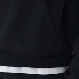 <b>Thick</b> Fleece Embroidered Plain Dyed Oversized Hoodie Warm Autumn Men's Cotton Pullover Sweatshirt Factory Wholesale - Product Image 5