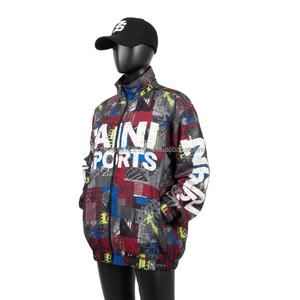 Veste coupe-vent légère pour femmes en polyester 120 GSM, panneaux graphiques multicolores avec logo imprimé personnalisé, veste pour femmes - Product Image 4