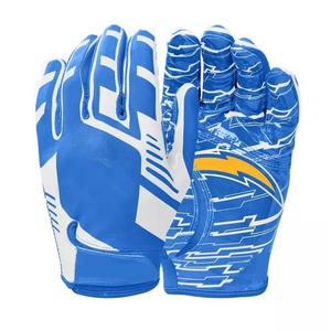 Gants de football américain à récepteur large avec logo personnalisé avec paume en silicone Gants de terrain super collants pour le rugby par temps froid - Product Image 1