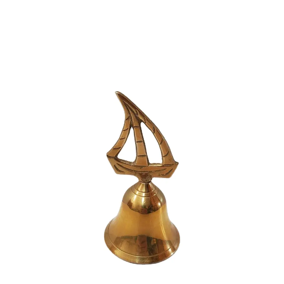 Campainha de bronze maciça portátil para decoração de messe, ferramentas de altar, estilo antigo, para casa, estilo antigo, forjado à mão, pequeno