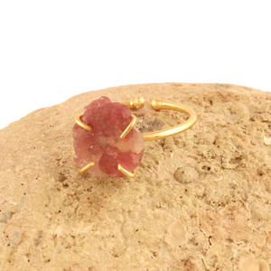 แหวนพลอยทัวร์มาลีนแท้เคลือบทองมีระดับ,แหวนอัญมณีแบบปรับได้แหวนอัญมณีชุบทองคุณภาพสูง - Product Image 4