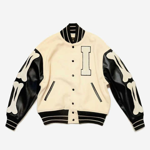 Mode Hommes Varsity Veste Lettre Patch Baseball Bomber Collège Uniforme Survêtement pour Automne Hiver Style - Product Image 1