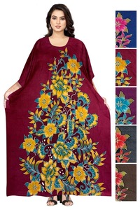 Vente en gros Caftans de luxe à imprimé africain, grande taille, coupe ample, vêtements en soie pour femmes - Product Image 4