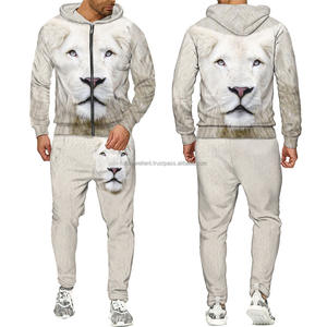 Survêtement personnalisé imprimé numériquement d'animaux Survêtements unisexes à capuche de meilleure qualité pour hommes Ensemble 2 pièces Ensembles de jogging - Product Image 6