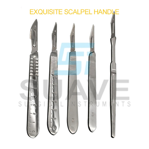 Instrumento quirúrgico SUAVE con cuchillas y mangos de bisturí quirúrgico de acero inoxidable con impresión de logotipo personalizado - Product Image 4