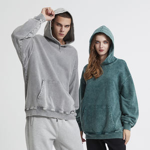 Métodos de impresión digital con serigrafía Vintage lavado con ácido envejecido sudaderas con capucha de peso pesado sudaderas con capucha de gran tamaño para hombres - Product Image 1