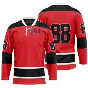 Maillot de hockey sur glace personnalisé en sublimation pour équipe, coupe professionnelle, durable, 100 % polyester, tissu respirant, personnalisable - Product Image 4