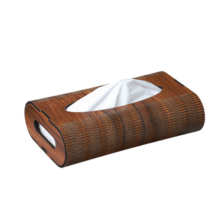 Caja de pañuelos de madera Rectangular hecha a mano, soporte de pañuelos de madera maciza Natural para decoración de mesa de oficina en casa - Product Image 3
