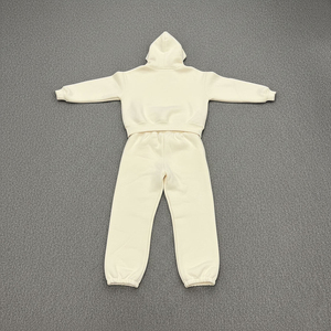 Conjunto de 2 piezas de chándal para hombre, sudadera con capucha y pantalones de chándal, de felpa 100% algodón, lavado ácido, estilo vintage, oversize, peso medio, personalizado al por mayor - Product Image 5