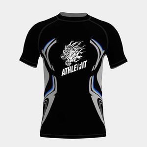 Sublimation de haute qualité concevez votre propre chemise de Compression en Spandex imprimée personnalisée à séchage rapide Gym Running Training BJJ Rash Guard - Product Image 5