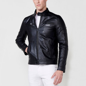 Chaquetas de moda hechas de cuero genuino para hombre con cuello levantado/Chaquetas de cuero de moda para hombre de alta calidad 100% - Product Image 3