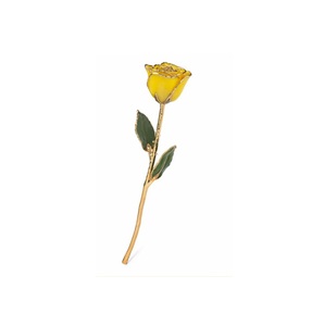 Luxury 24K Gold Dipped Real Yellow Rose Everlasting Flower Romantic <b>Valentines</b> Day Mothers Day Anniversary Gift for Her - Product Image 1