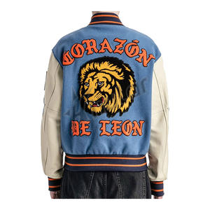 แจ็กเก็ตหนังเบสบอลสไตล์สตรีทสำหรับผู้ชายปรับแต่งได้2025โลโก้กันน้ำและปักด้วยอักษรสำหรับฤดูหนาว - Product Image 5