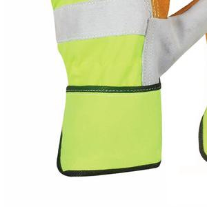 Gants industriels en cuir de vache à double paume Fabricant de gants de gréement canadiens de sécurité au travail de qualité supérieure - Product Image 5