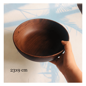 Tazón de Madera Natural para Servir Frutas, Ensaladas y Comida Diaria, Origen Vietnam - Product Image 5