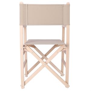 Sedia da Regista WELL HOME in Tela Grigio Pietra 51x46x86 cm, Legno di Faggio con Finitura Non Verniciata - Product Image 6