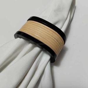 แหวนรองผ้าเช็ดปากทำจากเรซินหวายสีดำและแหวนผ้าเช็ดปากทำด้วยมือไม่ซ้ำใครสำหรับงานหลัก - Product Image 4