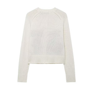 Wholesale 100% Cotton V-Neck Sweater <b>for</b> <b>Women</b> Winter Customized Color & Size Breathable Logo Position Front - Product Image 2