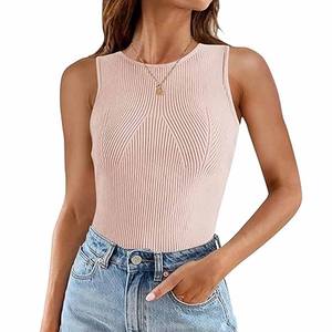 Tops cortos al por mayor Slim Fit ácido lavado Slim Fit mujeres Fitness gimnasio mujeres camiseta sin mangas último diseño mujeres camiseta sin mangas hecha por Dressports - Product Image 1