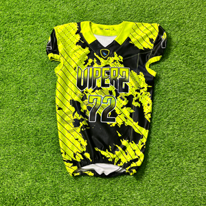 Top Qualité 100% Polyester Logo Personnalisé Sublimation Football Américain Maillot Uniforme À Manches Courtes Respirant Sportswear - Product Image 1