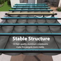 Pergola rétractable en alliage d'aluminium, design moderne, imperméable, toutes saisons, auvent double pare-soleil, mobilier d'extérieur