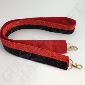 Elegante correa de monedero a rayas con cuentas-Tela de algodón multicolor en negrita para accesorio de reemplazo de bolso Uso diario y día de juego - Product Image 1