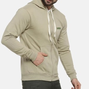 Sweats à capuche pour hommes fermeture éclair complète avec poche respirant coupe ajustée basiques coton mélangé à manches longues tenue décontracté - Product Image 1