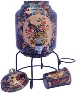 Polished Printed Copper <b>Water</b> Tank With Glass Stylish <b>Home</b> and Office <b>Water</b> Container Budget-Friendly Printed Copper <b>Dispenser</b> - Product Image 1