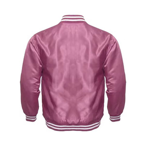 Chaqueta de satén de talla grande de diseño personalizado para hombre, transpirable, cómoda, de invierno, Varsity Baseball Bomber con cierre de cremallera de piel de oveja - Product Image 2