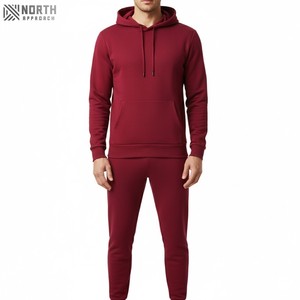 Ropa deportiva conjuntos de Sudadera con capucha de peso pesado chándal personalizado 400 Gsm 100% algodón polar pulóver con capucha y pantalones de chándal conjuntos para Unisex - Product Image 1