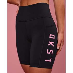 Shorts de Algodón Ultra Altos con Bolsillos - Negro-Rosa - Product Image 4