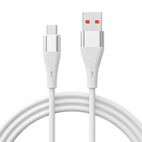 Kabel Pengisian Cepat Silikon Premium 30.000 Kali Tekuk, Fleksibel, Tahan Lama, USB Micro/Type C/IOS 1 Meter 7 Warna Printer Pure