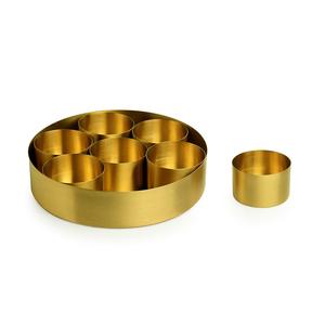 Luxury Round Brass Spice <b>Box</b> with 7 Detachable Containers (120ml Each) for Kitchen Masala <b>Storage</b> Golden Finish - Product Image 6