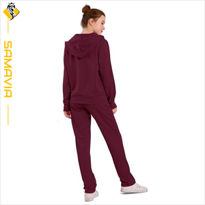 Chándal activo de talla grande para mujer, cuello con capucha, suave y elástico para deportes y ocio, patrón sólido para la temporada de primavera - Product Image 4