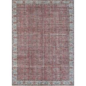 Alfombra de Lana Anudada a Mano de Gran Tamaño, Diseño de Medallón Rojo y Naranja, para Sala de Estar, Pasillo Rectangular, Modelo Pae-2636 - Product Image 1