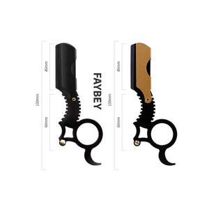 Maquinilla de afeitar profesional, mango negro, recta, material de alta calidad, incluye asas - Product Image 2