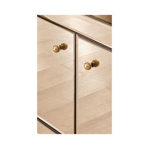 Ensemble de salle à manger de luxe moderne, finition bronze et argent, mobilier entièrement miroir, style élégant - Product Image 3