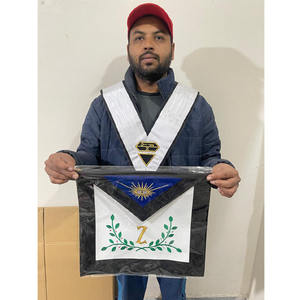 THE <b>MASONIC</b> COLLECTION Craft Regalia Master Masons MM Leather Apron Silver Plated & Handmade With Adjustable Belt <b>Gift</b> Accessory - Product Image 5