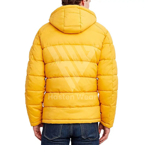 Blouson d'hiver matelassé léger pour homme, style vintage, couleur unie, à capuche, séchage rapide, respirant, coupe-vent, pour l'extérieur - Product Image 5